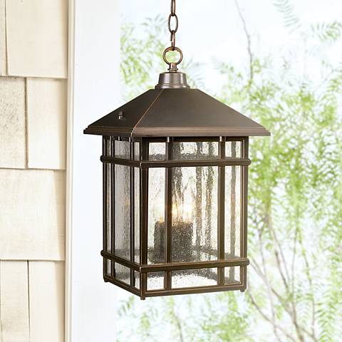 Craftsman Style Outdoor Hanging Lamp, Craftsman Style Porch Ceiling Lights