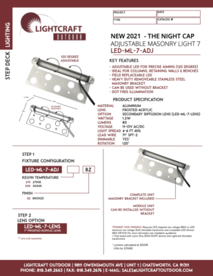 LED-ML-7 Masonry Light Spec Sheet