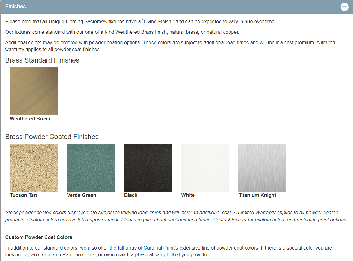 unique color options